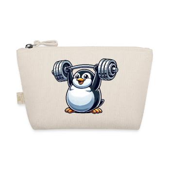 Penguin Dumbbell Training Funny Cute Fitness - Organic Pouch - nature - Front