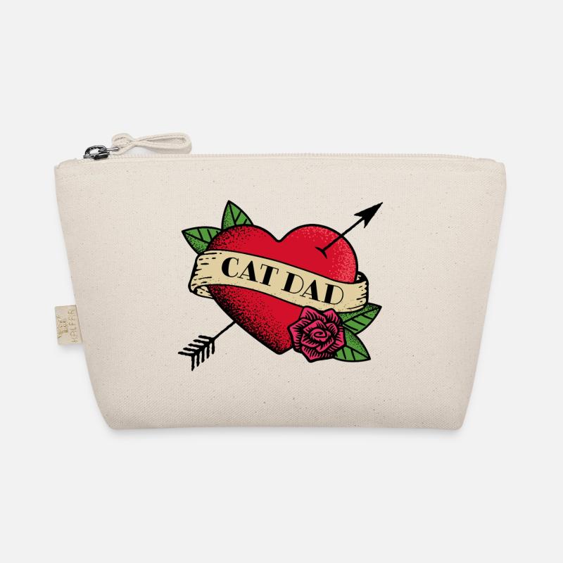 Heart Tattoo Cat Dad Organic Pouch