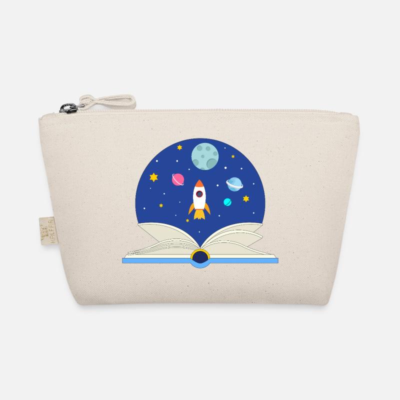 Livre ouvert avec scène spatiale, imagination et Avent Trousse biologique