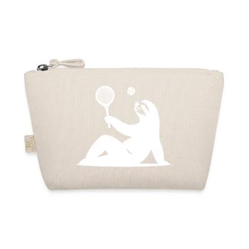 Sloth Tennis Tennis Player Ball Horn Silhouette - Organic Pouch - nature - Front