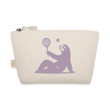 Sloth Tennis Tennis Player Ball Horn Silhouette - Organic Pouch - nature - Front