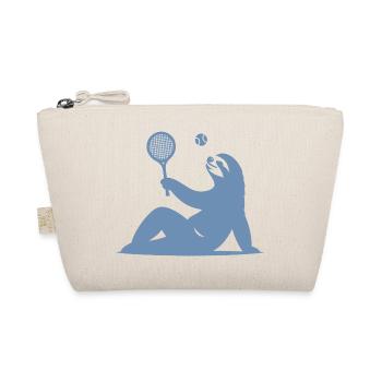 Sloth Tennis Tennis Player Ball Horn Silhouette - Organic Pouch - nature - Front