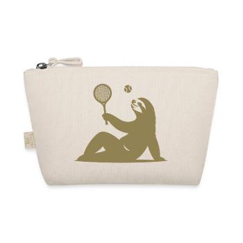 Sloth Tennis Tennis Player Ball Horn Silhouette - Organic Pouch - nature - Front