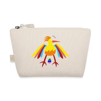 Regenbogengefiederter Vogel mit Ei-Illustration - Bio-Täschchen - Natur - Vorne
