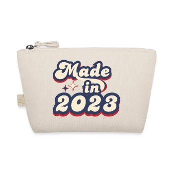 Hergestellt im Jahr 2023 Retro - Bio-Täschchen - Natur - Vorne