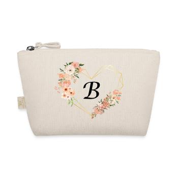 Lettre b cœur doré floral - Trousse biologique - nature - Devant