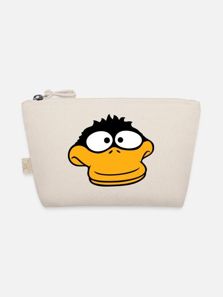 Duck looks funny goofy anxious confused comic - Organic Pouch - nature - Front