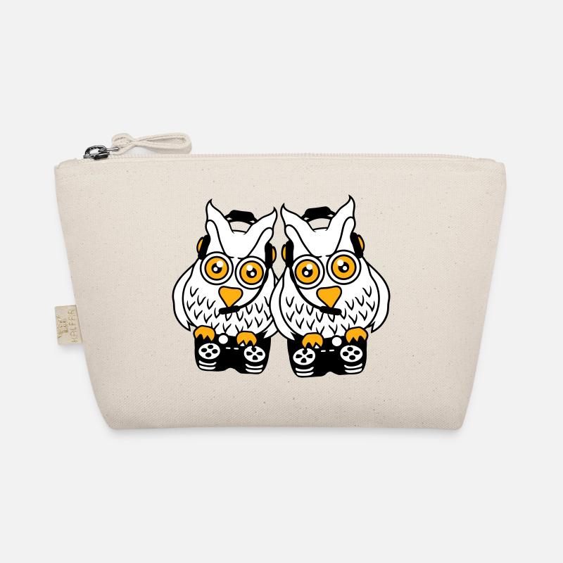 2 Gamer Owls Play Team Friends Two Player Duo Organic Pouch