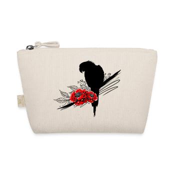 Perroquet aux pivoines – look estival tropical - Trousse biologique - nature - Devant