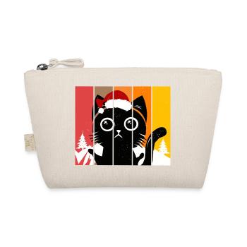 Cat santa claus sunset vintage mountain - Organic Pouch - nature - Front