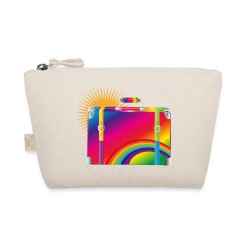 Regenbogen-Reisekoffer – Buntes Retro-Design - Bio-Täschchen - Natur - Vorne