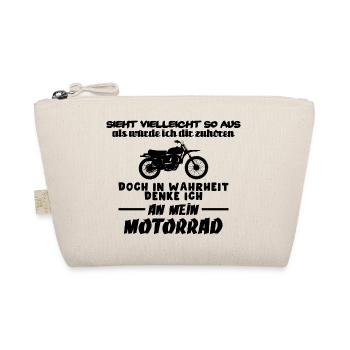 Doch in Wahrheit denke ich an mein Motorrad - Bio-Täschchen - Natur - Vorne