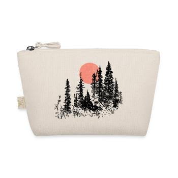 Sunset Forest Silhouette T-Shirt Design - Trousse biologique - nature - Devant