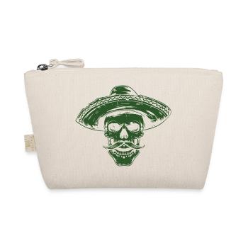 Skeleton Skull Sombrero Mexican - Organic Pouch - nature - Front