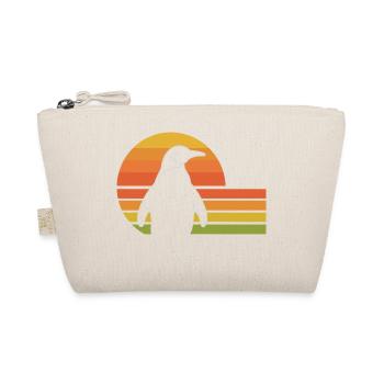 Penguin silhouette sunset design - Organic Pouch - nature - Front
