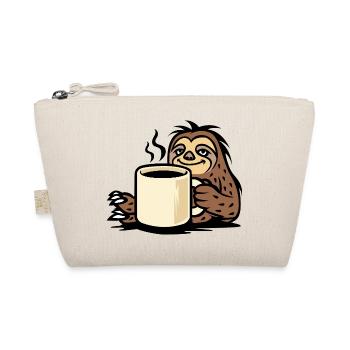 Cozy sloth chilling with coffee cup - Organic Pouch - nature - Front
