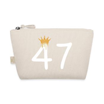 Couronne dorée sur le motif du numéro 47 - Trousse biologique - nature - Devant