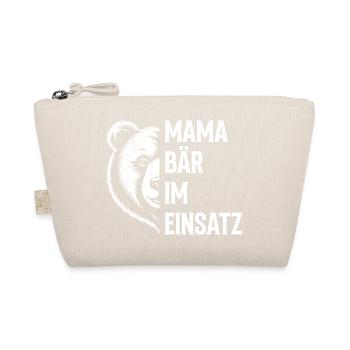 Expectant mother MAMA BEAR IN ACTION Funny - Organic Pouch - nature - Front