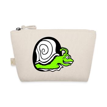 Schnecke guckt Loch Wand Mauseloch lustig albern - Bio-Täschchen - Natur - Vorne