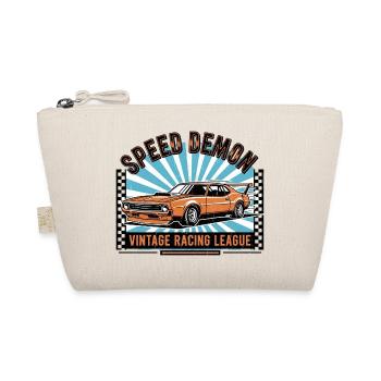 Vintage racing car Speed Demon design - Organic Pouch - nature - Front