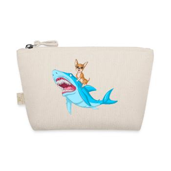 Chien Chihuahua mignon chevauchant un requin féroce - Trousse biologique - nature - Devant