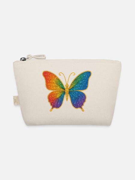 Glitzernder Regenbogen-Schmetterling - Bio-Täschchen - Natur