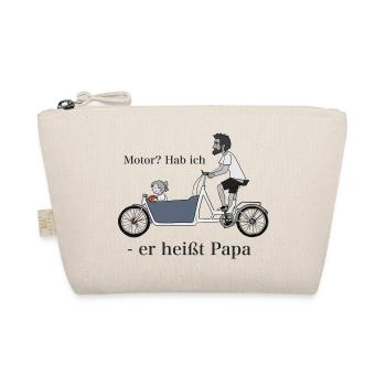 Dad on cargo bike - Organic Pouch - nature - Front