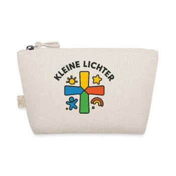 Colorful cross with childlike silhouette - Organic Pouch - nature - Front