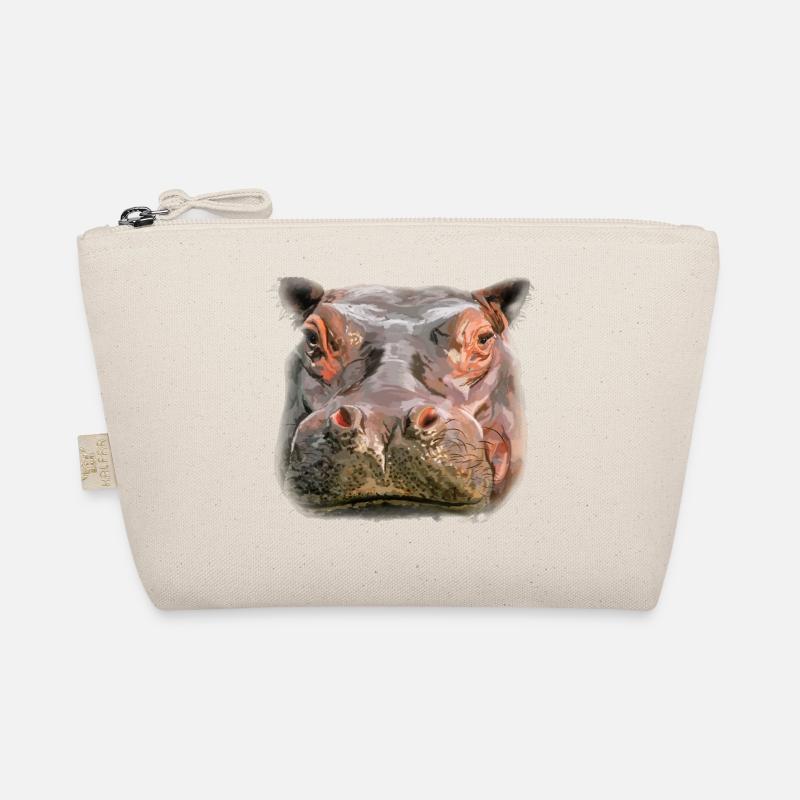 Porträt eines Hippos Bio-Täschchen