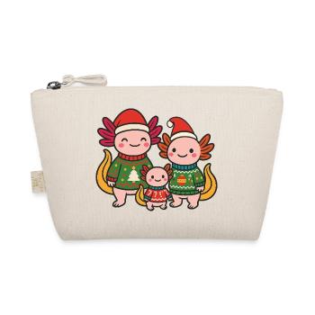 Axolotl Family Christmas - Organic Pouch - nature - Front