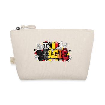 Belgium flag Love Graffiti Design - Organic Pouch - nature - Front