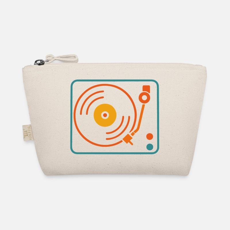 Analog Musik Vinyl Plattenspieler Retro - Bio-Täschchen - Natur