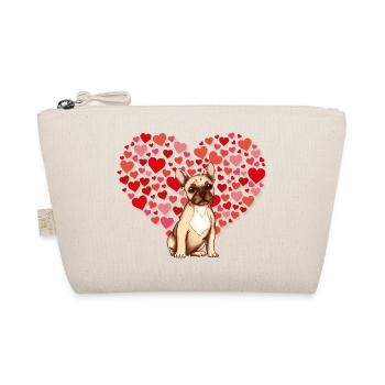 Dog with Heart Background - Organic Pouch - nature - Front