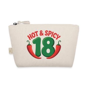 Hot & Spicy 18 – Funny Chili Birthday Shirt - Organic Pouch - nature - Front