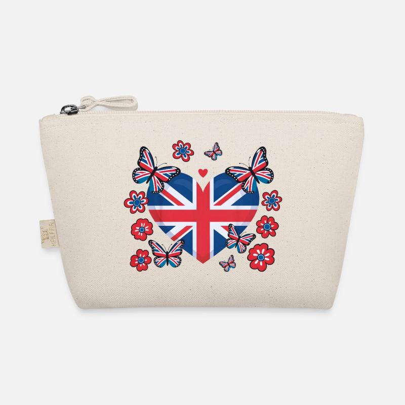 Union Jack Herz Blüte Bio-Täschchen