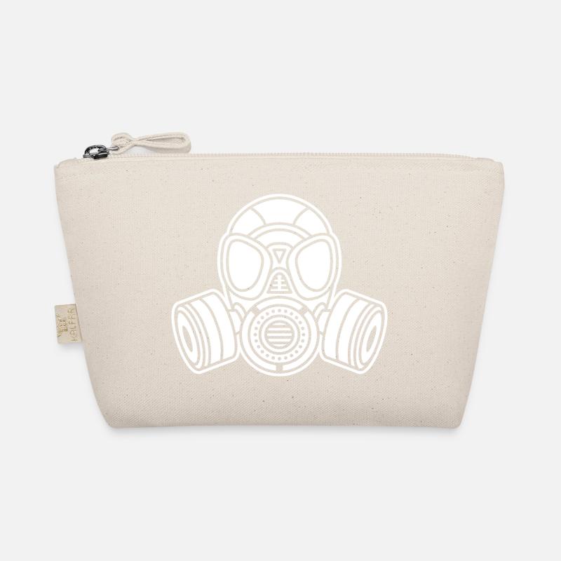 Gas Mask Silhouette: Military & Techno Look Organic Pouch