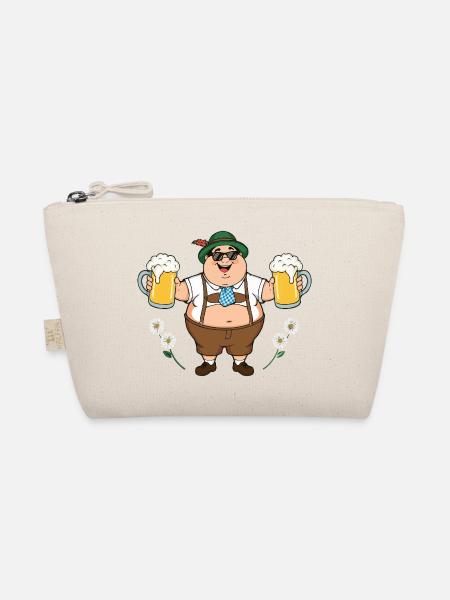 Bayerischer Bierfreund München Krügen Lederhose  - Bio-Täschchen - Natur - Vorne