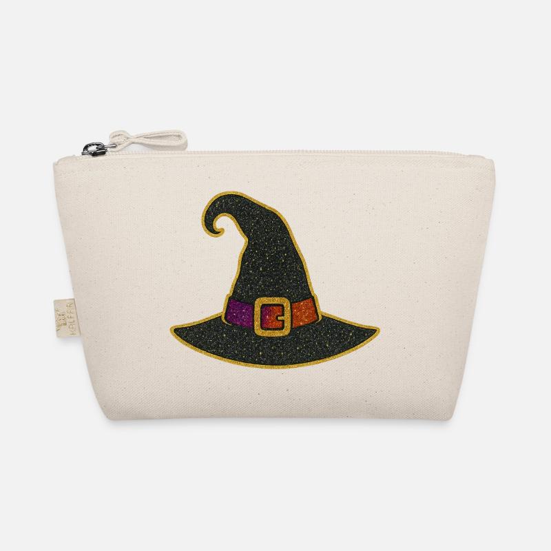 Glittering Witch Hat Gold Rim Organic Pouch