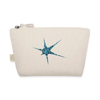 Blauer Glitzer Starburst Sparkle - Bio-Täschchen - Natur - Vorne