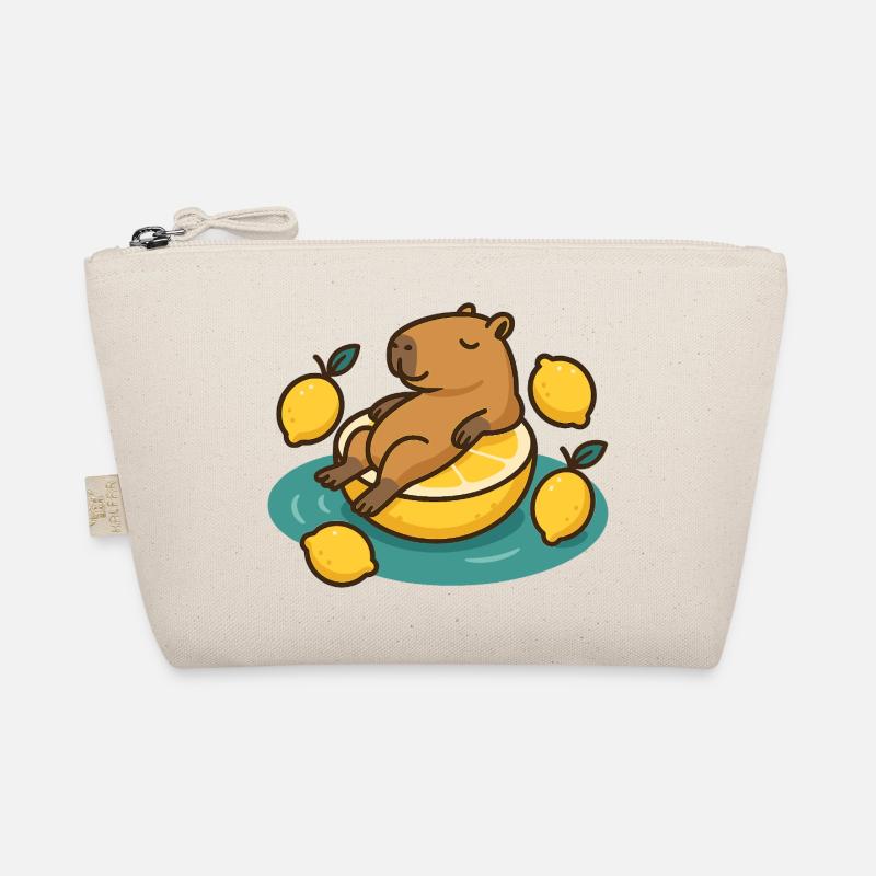 Chilling Capybara sur Lemon Cartoon Trousse biologique