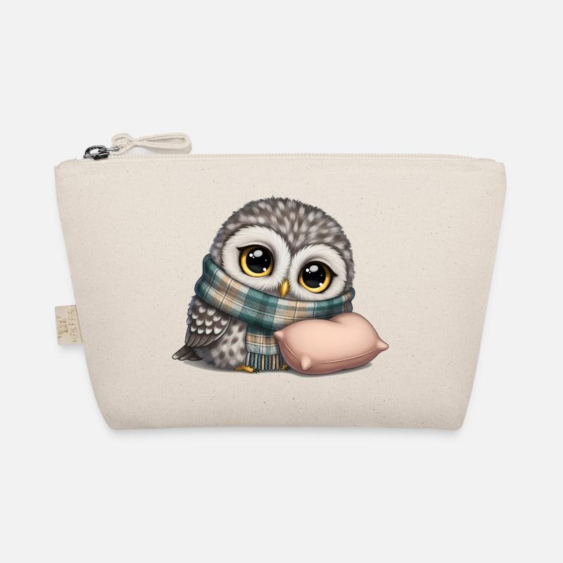 Hibou avec écharpe et oreiller Trousse biologique