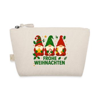 Frohe Weihnachten Wichtel Weihnachtsdesign - Bio-Täschchen - Natur - Vorne