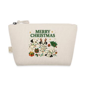 Dalmatiner im Weihnachtsdesign - Bio-Täschchen - Natur - Vorne