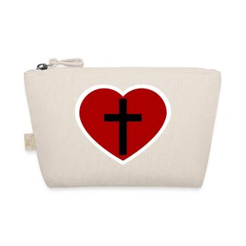 Kreuz und Herz - Bio-Täschchen - Natur - Vorne