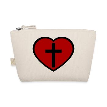 Kreuz und Herz - Bio-Täschchen - Natur - Vorne
