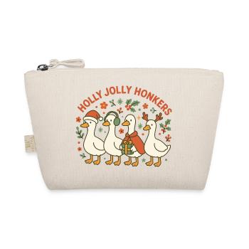 Christmas Goose Holly Jolly Honkers Fun Design - Organic Pouch - nature - Front
