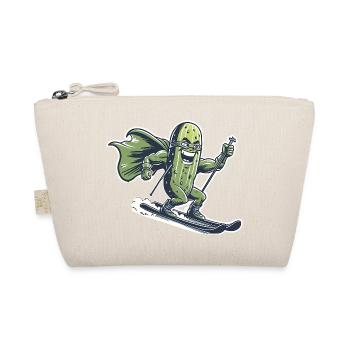 Super-héros Concombre Sur Skis Drôle Ski Humour - Trousse biologique - nature - Devant