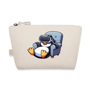 Pinguin Virtual Reality Gamer Zocker Chillen - Bio-Täschchen - Natur - Vorne