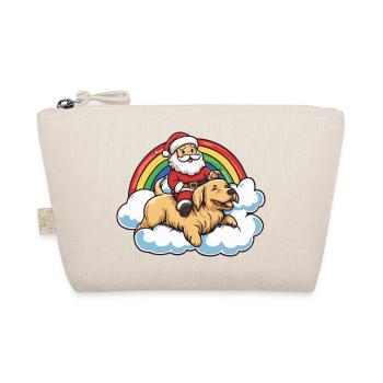 Golden Retriever Dog Santa Claus - Organic Pouch - nature - Front