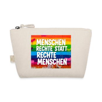 Human Rights Instead of Right-Wing People Statement - Organic Pouch - nature - Front